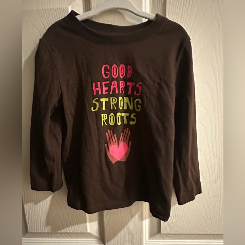 Cat & Jack Brown Long Sleeve Tee with Colorful Print